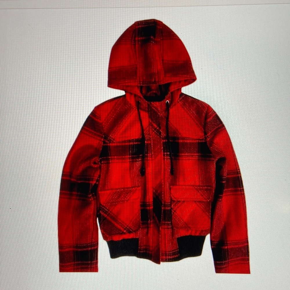Old Navy Red/Black Buffalo Wool Jacket Girl-L